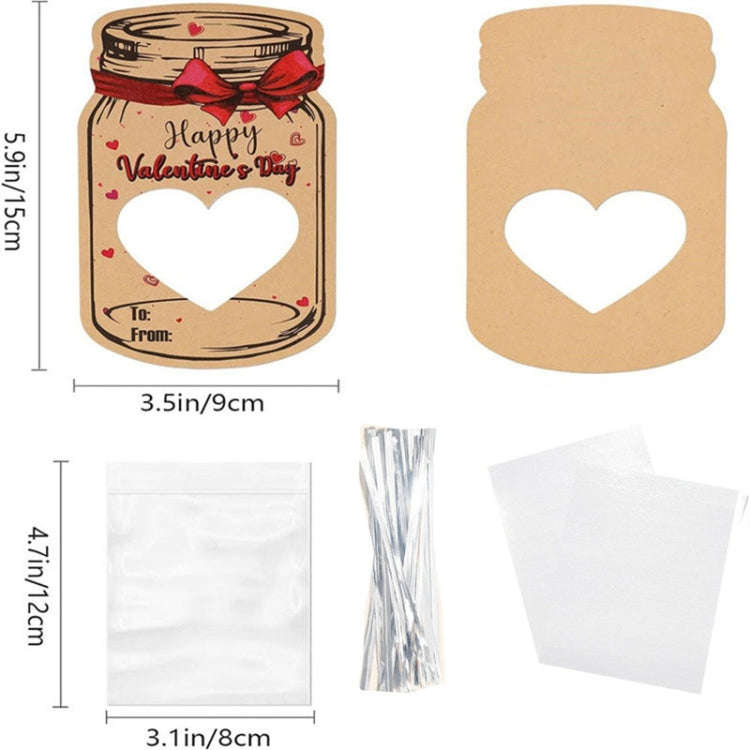 Valentine Day Bottle Shape Greeting Card Holiday Gift Exchange Card Kids Party Favor Message Card...