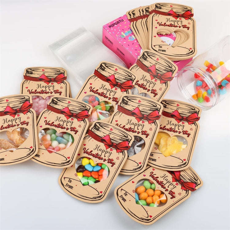 Valentine Day Bottle Shape Greeting Card Holiday Gift Exchange Card Kids Party Favor Message Card...