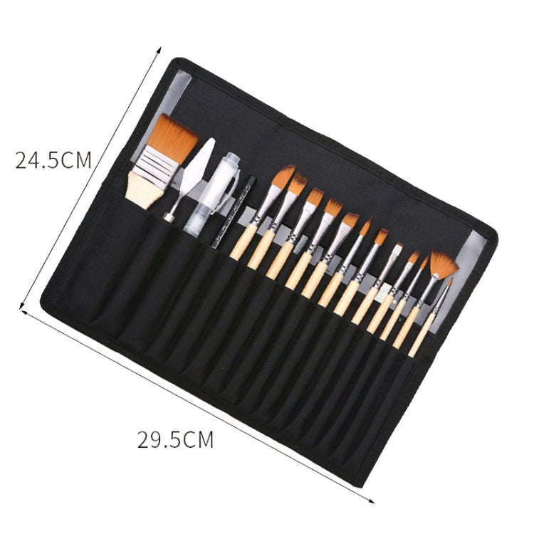 ZHU TING 18pcs /Set Two Color Nylon Bristle Paintbrush Set Painting Watercolor Brushes With Cloth...