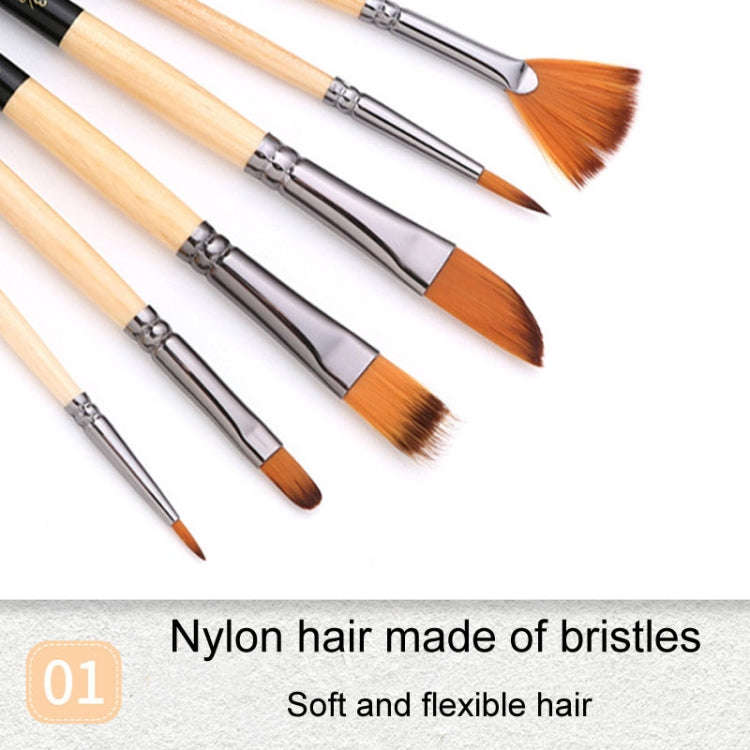 ZHU TING 18pcs /Set Two Color Nylon Bristle Paintbrush Set Painting Watercolor Brushes With Cloth...