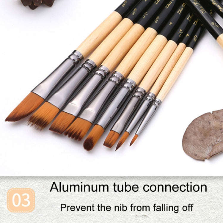 ZHU TING 18pcs /Set Two Color Nylon Bristle Paintbrush Set Painting Watercolor Brushes With Cloth...