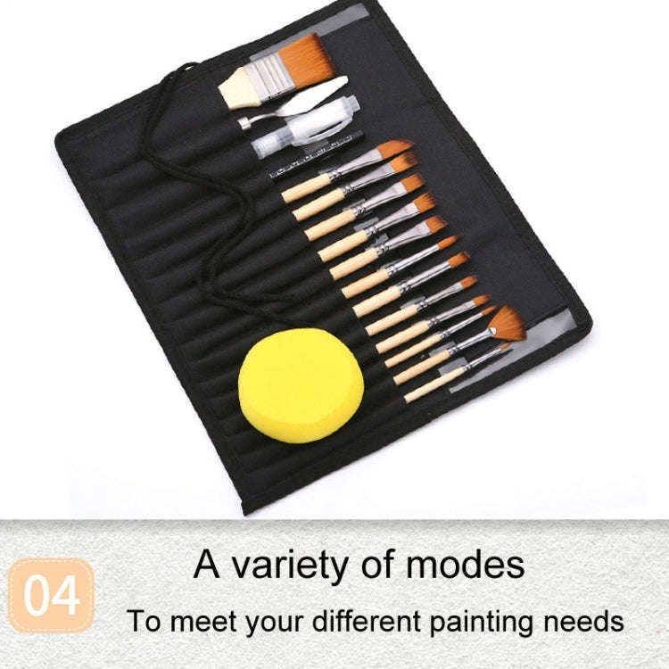 ZHU TING 18pcs /Set Two Color Nylon Bristle Paintbrush Set Painting Watercolor Brushes With Cloth...
