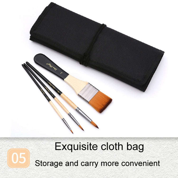 ZHU TING 18pcs /Set Two Color Nylon Bristle Paintbrush Set Painting Watercolor Brushes With Cloth...
