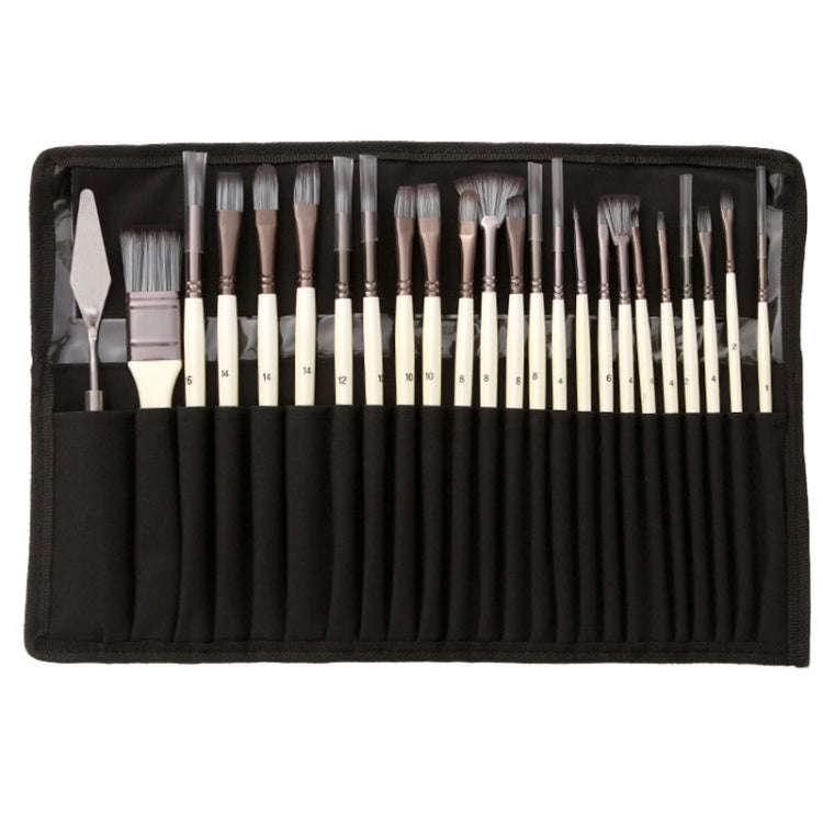 ZHU TING 24pcs /Set Nylon Bristle Paintbrush Set Painting Watercolor Brushes With Cloth Bag(White...