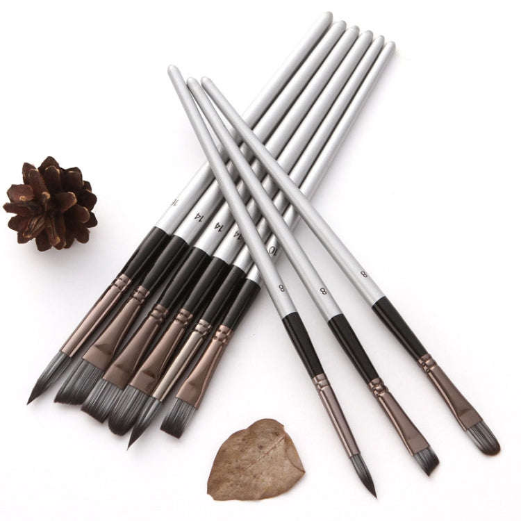 ZHU TING 24pcs /Set Nylon Bristle Paintbrush Set Painting Watercolor Brushes With Cloth Bag(Silve...