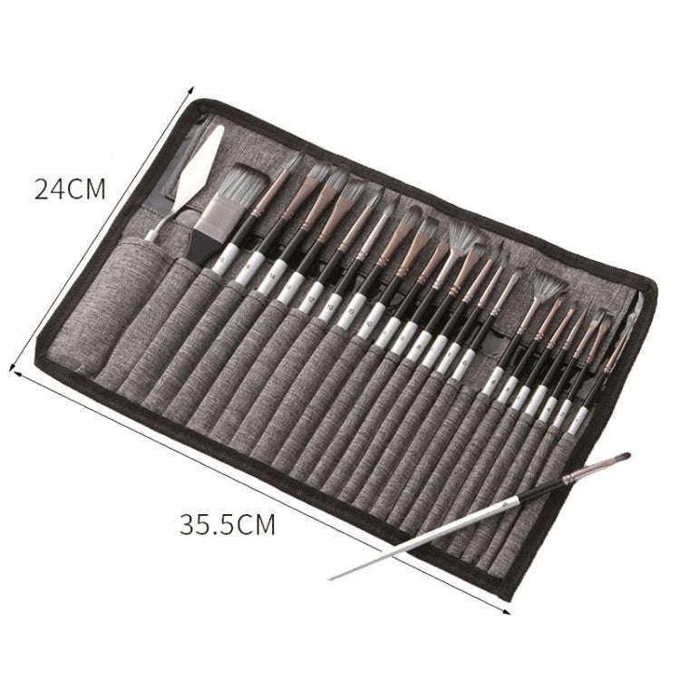 ZHU TING 24pcs /Set Nylon Bristle Paintbrush Set Painting Watercolor Brushes With Cloth Bag(Silve...