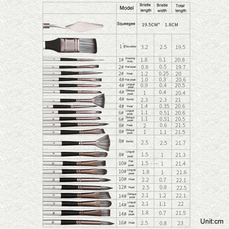 ZHU TING 24pcs /Set Nylon Bristle Paintbrush Set Painting Watercolor Brushes With Cloth Bag(White...