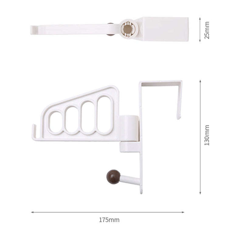 Rotating Clothes Hook Behind Bathroom Door Door-mounted Hanging Coat Rack(White)