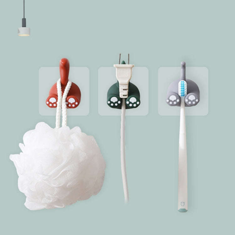 Cartoon Animal Punch-free Hook Traceless Plug Holder Bathroom Cute Toothbrush Hanger, Spec: Cat Tail