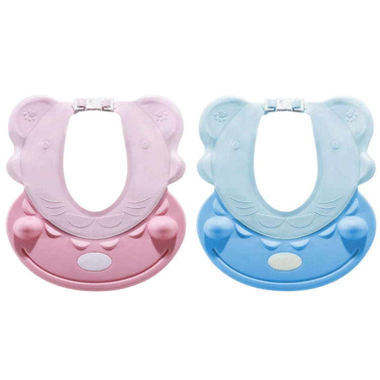 Baby Shampoo Waterproof Ear Protection Adjustable Shower Cap(Blue)
