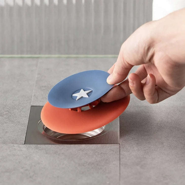 Push Switch Kitchen Sink Filter Deodorizer Cover(Blue Red)