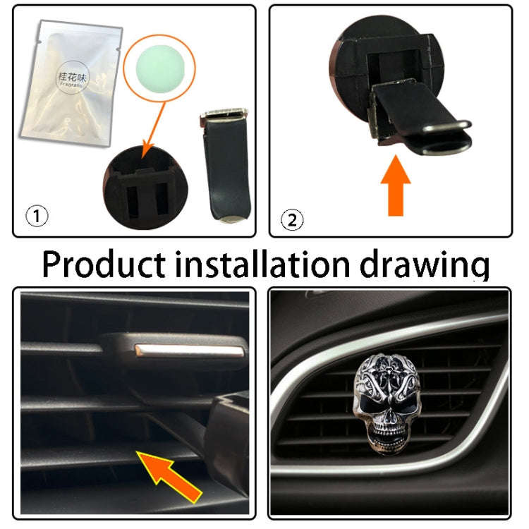 Retro Skull Car Aromatherapy Air Conditioner Air Outlet Clip(Photo Color)