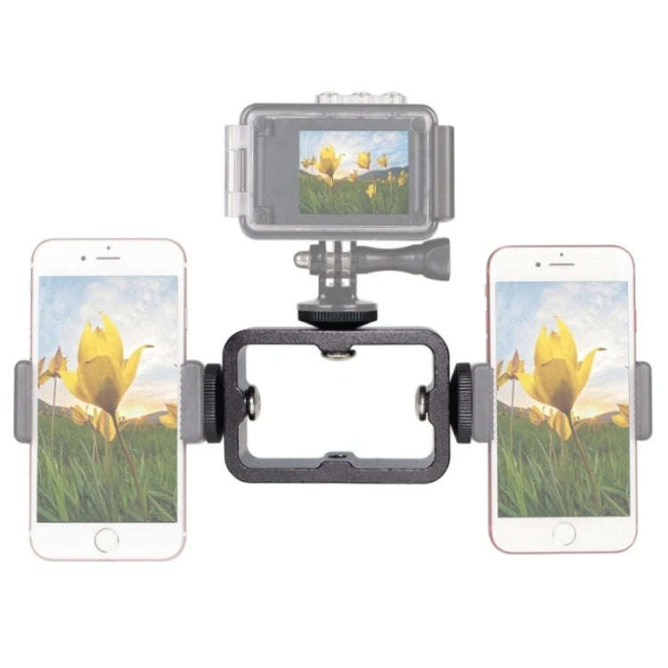 Multi-Device Tripod Mount Adapter Live Broadcast Bracket Mobile Phone Clip Holder(Triple Head Cir...