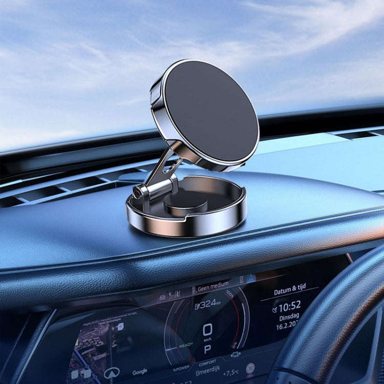 Magnetic Car Phone Holder Automobile Rotatable Multifunctional Folding Stands(Black)