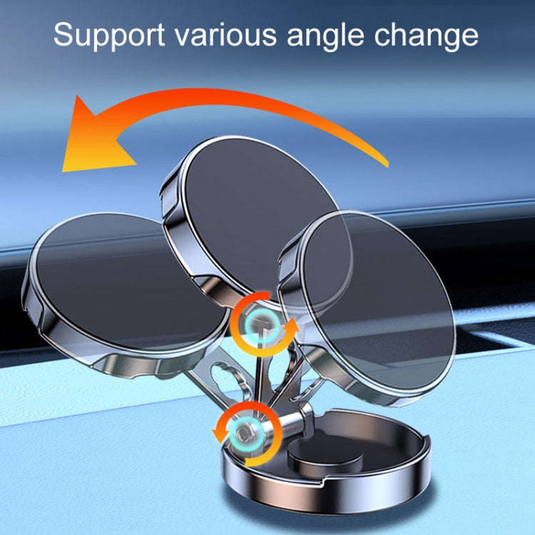 Magnetic Car Phone Holder Automobile Rotatable Multifunctional Folding Stands(Black)