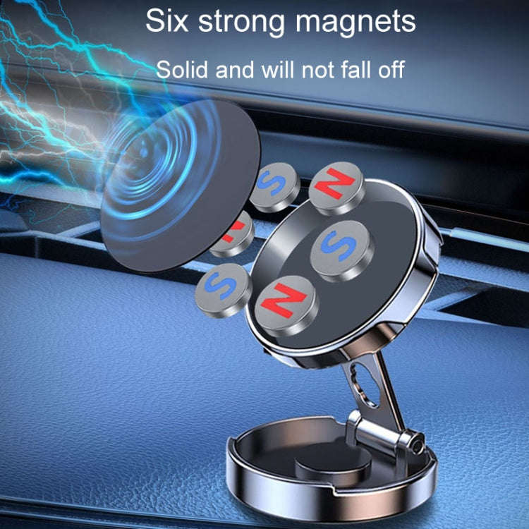 Magnetic Car Phone Holder Automobile Rotatable Multifunctional Folding Stands(Black)