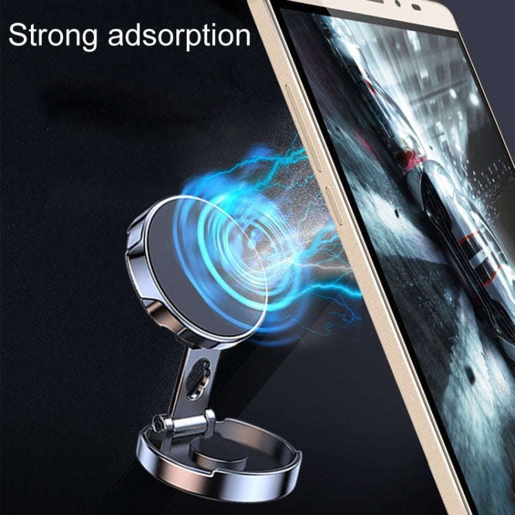 Magnetic Car Phone Holder Automobile Rotatable Multifunctional Folding Stands(Black)