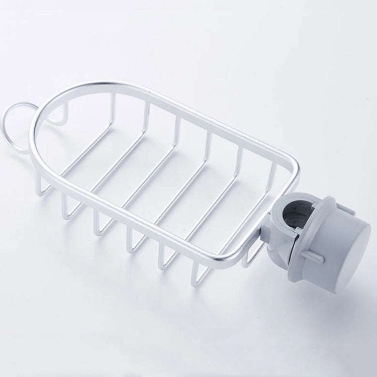 Kitchen Faucet Shelf No-Punch Sink Rag Drainage Basket Sponge Drainage Storage Rack, Style: A Silver