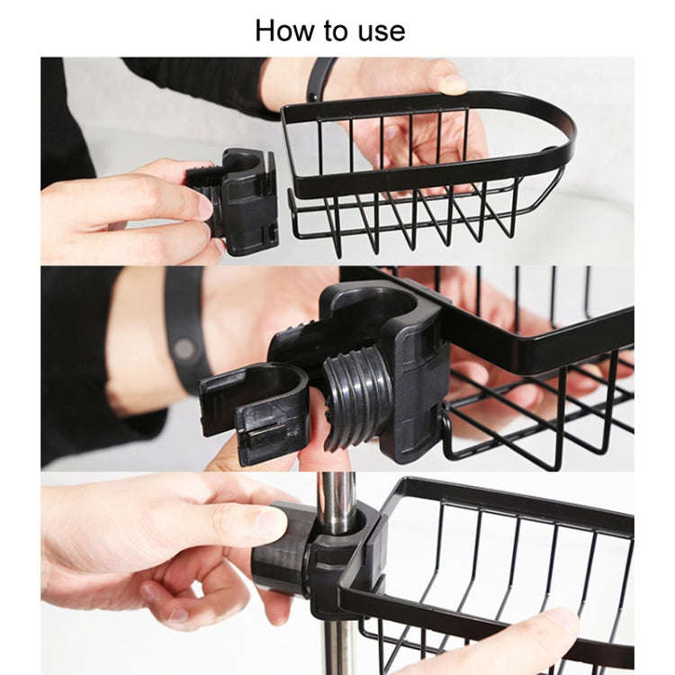 Kitchen Faucet Shelf No-Punch Sink Rag Drainage Basket Sponge Drainage Storage Rack, Style: A Silver