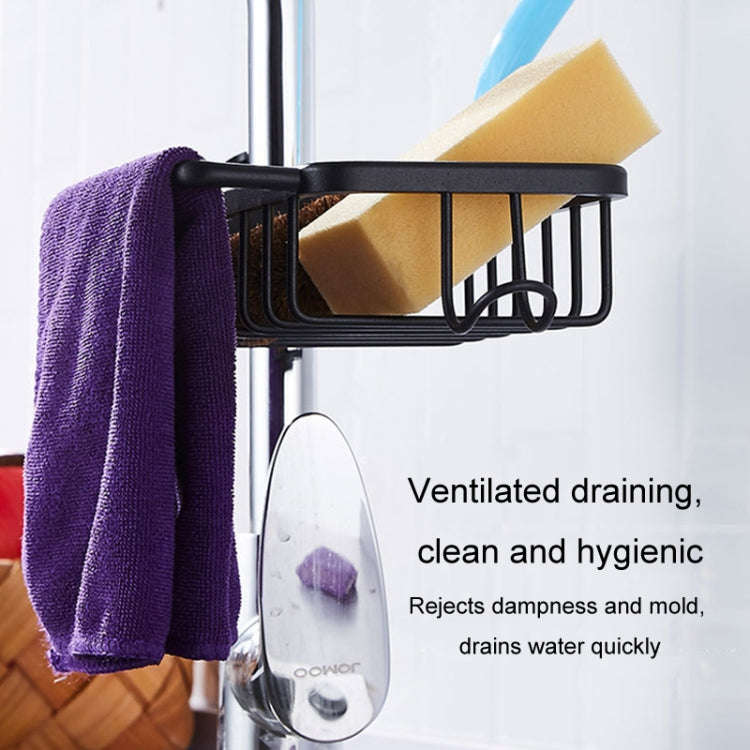 Kitchen Faucet Shelf No-Punch Sink Rag Drainage Basket Sponge Drainage Storage Rack, Style: A Silver