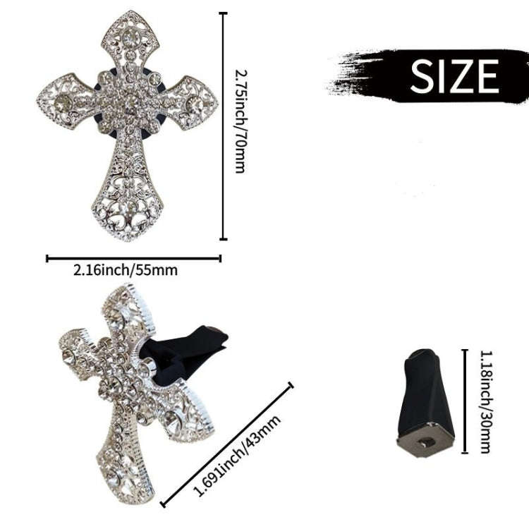 Metal Cross Car Air Outlet Decorative Aromatherapy Clip(Silver)