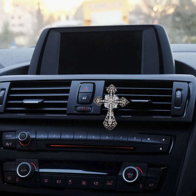 Metal Cross Car Air Outlet Decorative Aromatherapy Clip(Black)
