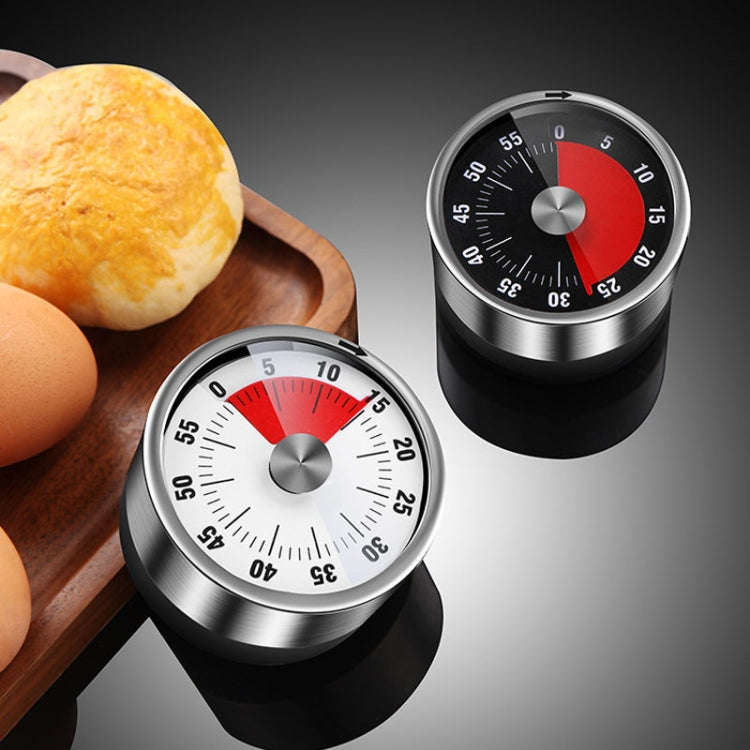 Kitchen Stainless Steel Mechanical Timer Student Time Management Reminder Baking Alarm Clock(Red)