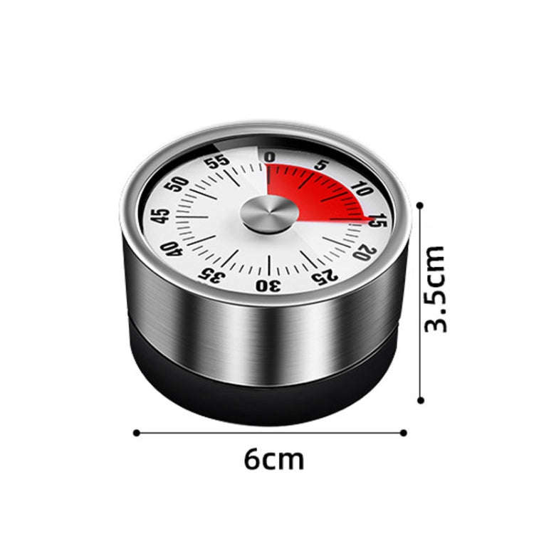 Kitchen Stainless Steel Mechanical Timer Student Time Management Reminder Baking Alarm Clock(Red)