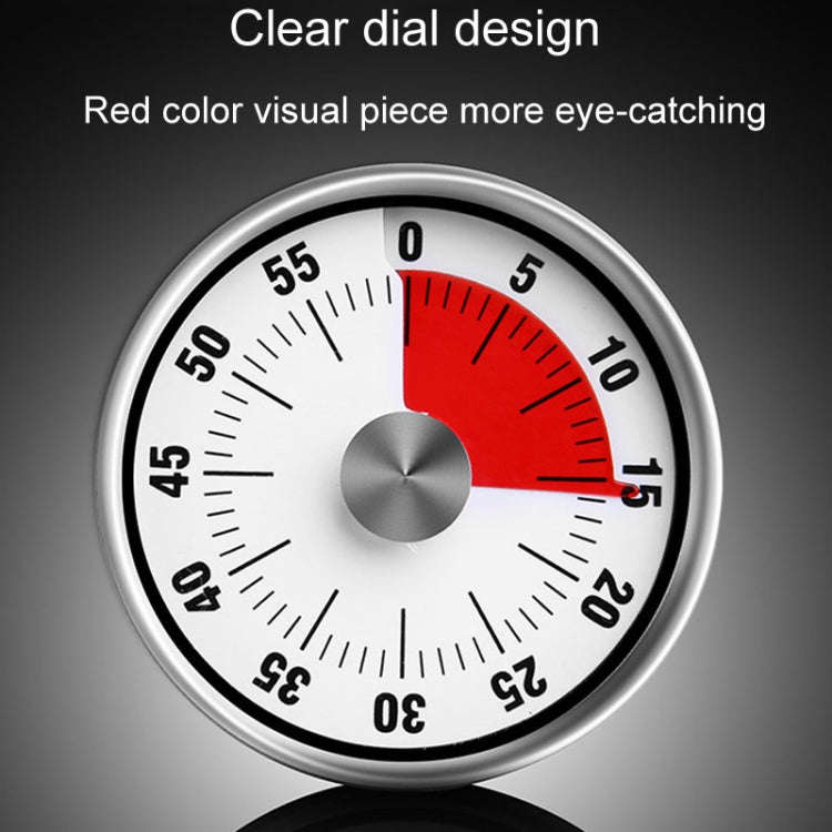 Kitchen Stainless Steel Mechanical Timer Student Time Management Reminder Baking Alarm Clock(Black)