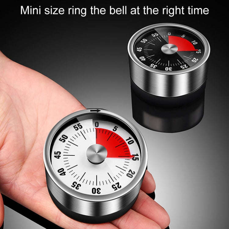 Kitchen Stainless Steel Mechanical Timer Student Time Management Reminder Baking Alarm Clock(Red)