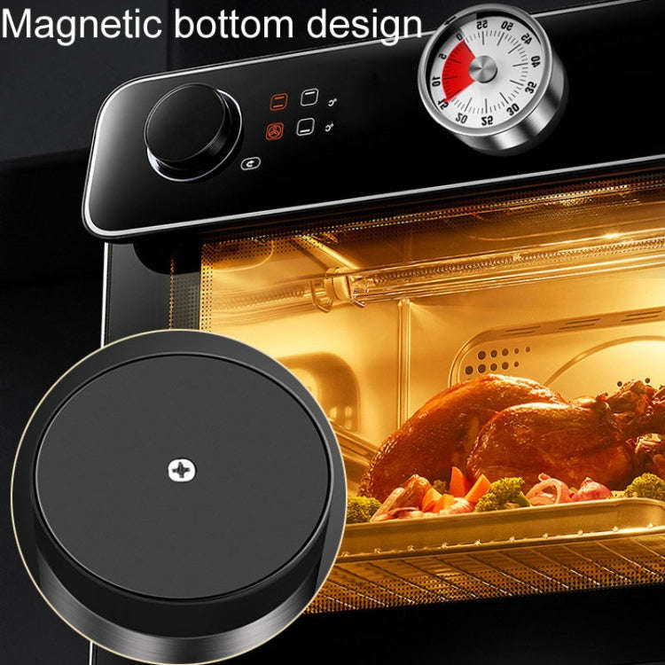 Kitchen Stainless Steel Mechanical Timer Student Time Management Reminder Baking Alarm Clock(Red)