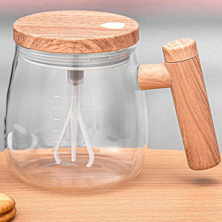 400ml Automatic Stirring Mug Maple Electric Coffee Cup, Style: Battery Transparent Cup