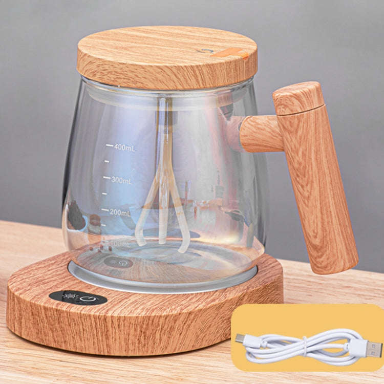 400ml Automatic Stirring Mug Maple Electric Coffee Cup, Style: Rechargeable Colorful Cup+Thermost...