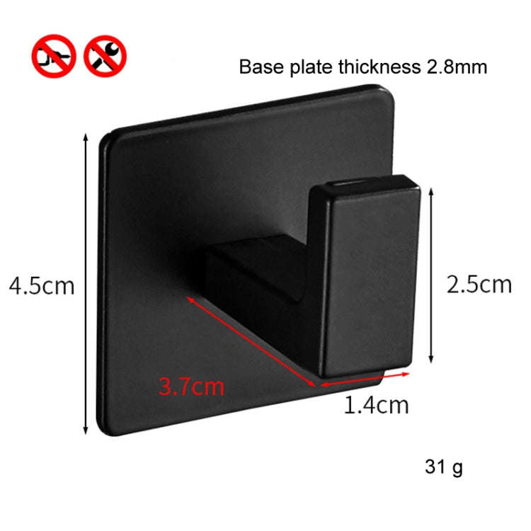 Thickened Solid Hooks Toilet Clothes Hooks Aluminum Free Perforation Wall Clothes Hat Hanger, Mod...