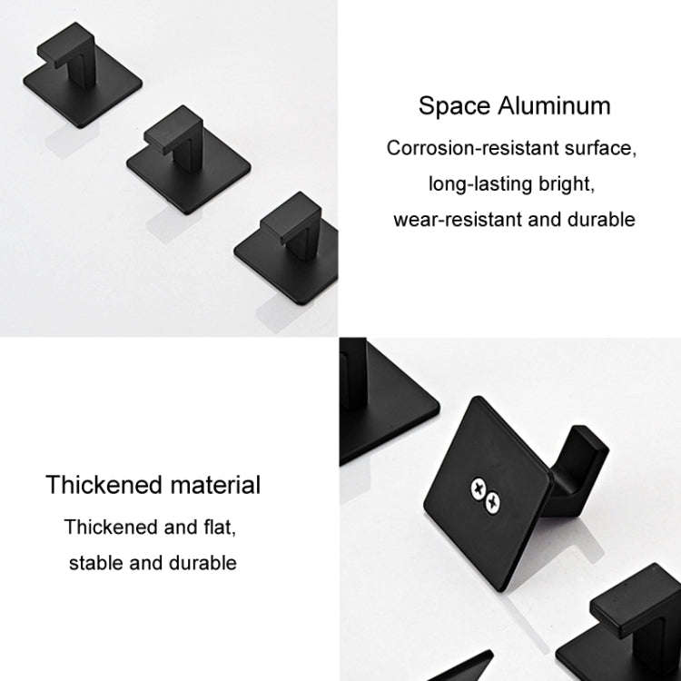 Thickened Solid Hooks Toilet Clothes Hooks Aluminum Free Perforation Wall Clothes Hat Hanger, Mod...