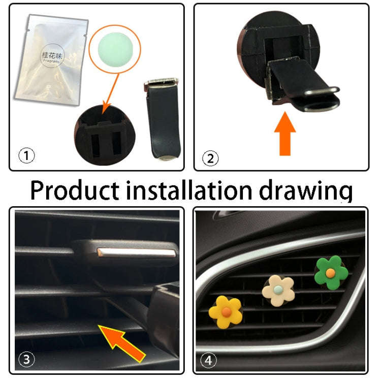 Five-Petal Flower Car Air Vent Aromatherapy Clip, Size: Scented version(Random Color Delivery)