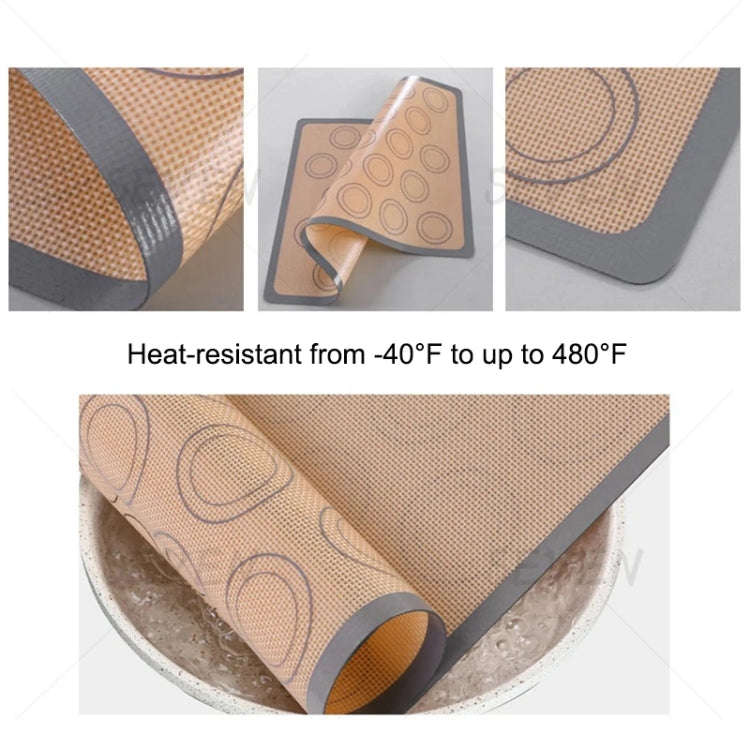 High Temperature Resistant Silicone Baking Mat Macaron Puff Oven Mat(Gray 30 Circle)