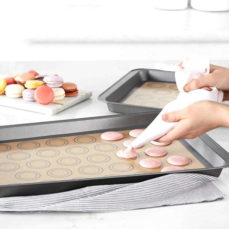 High Temperature Resistant Silicone Baking Mat Macaron Puff Oven Mat(Red 30 Circle)