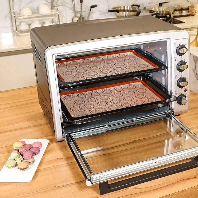 High Temperature Resistant Silicone Baking Mat Macaron Puff Oven Mat(Red 30 Circle)