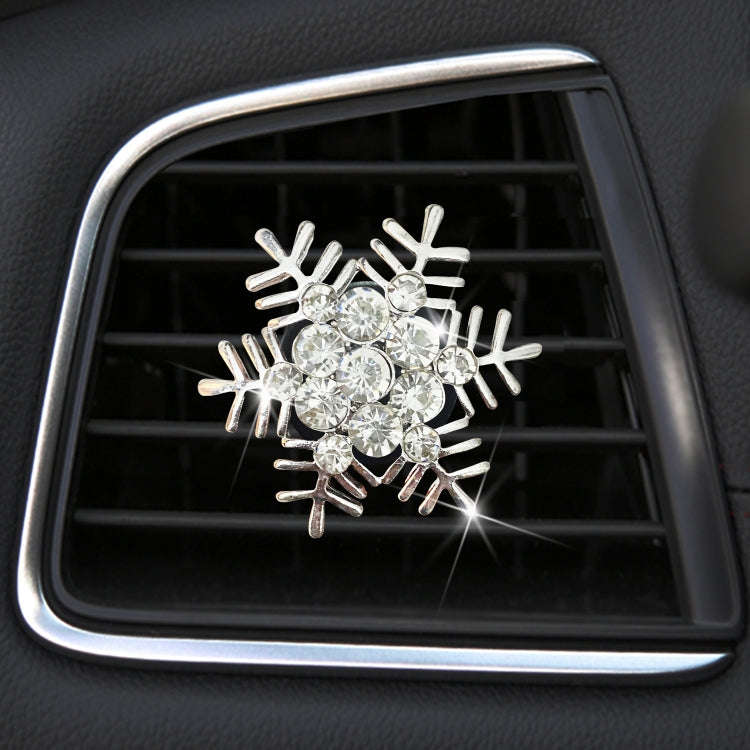 Rhinestone Metal Snowflake Car Air Vent Aromatherapy Decorative Clip(Silver)