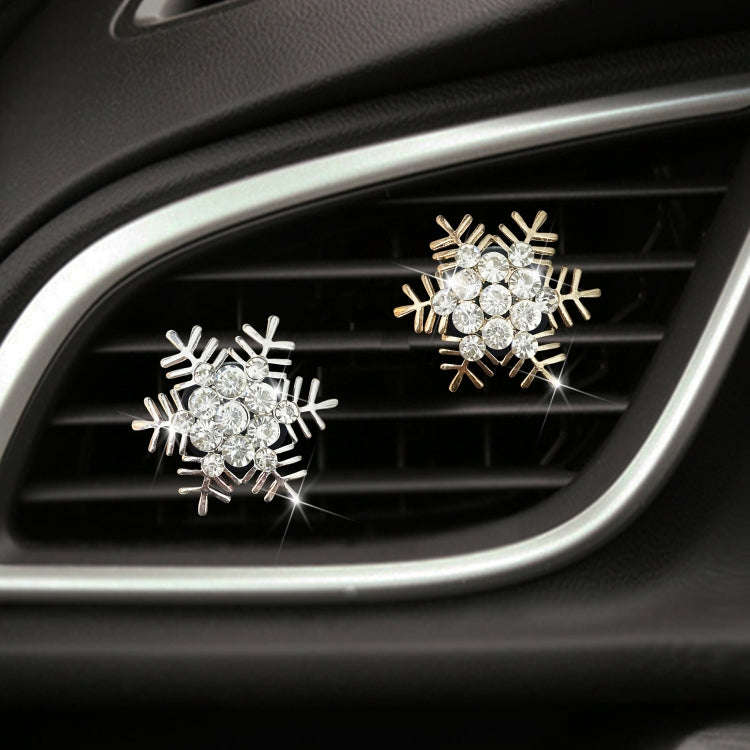 Rhinestone Metal Snowflake Car Air Vent Aromatherapy Decorative Clip(Gold)
