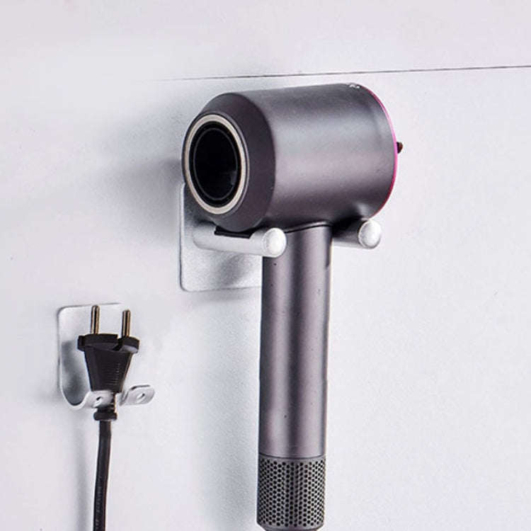 Wall Mounted Hair Dryer Holder Hole-Free Bathroom Space Aluminum Multifunctional Shelf, Style: Si...
