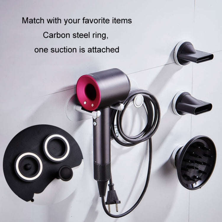 Wall Mounted Hair Dryer Holder Hole-Free Bathroom Space Aluminum Multifunctional Shelf, Style: La...