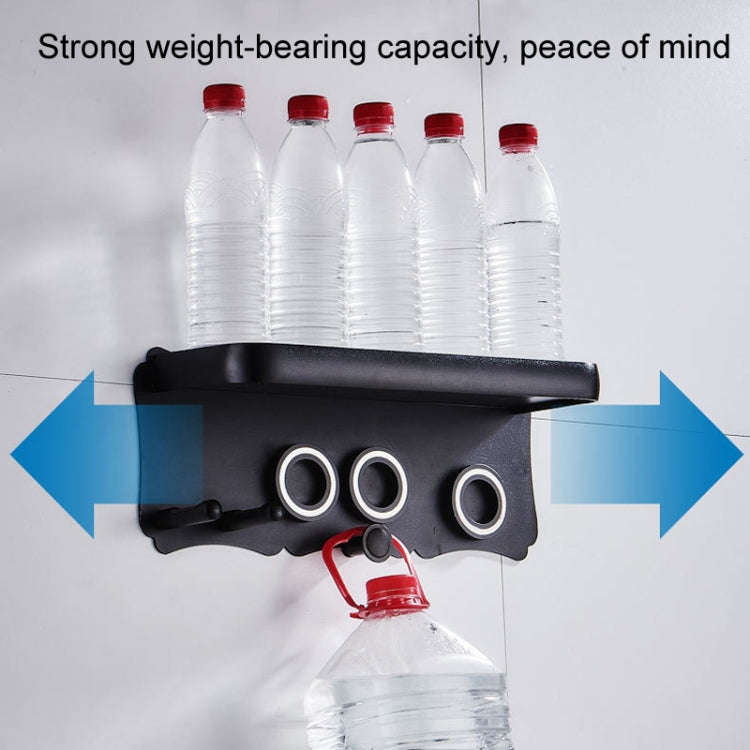 Wall Mounted Hair Dryer Holder Hole-Free Bathroom Space Aluminum Multifunctional Shelf, Style: La...
