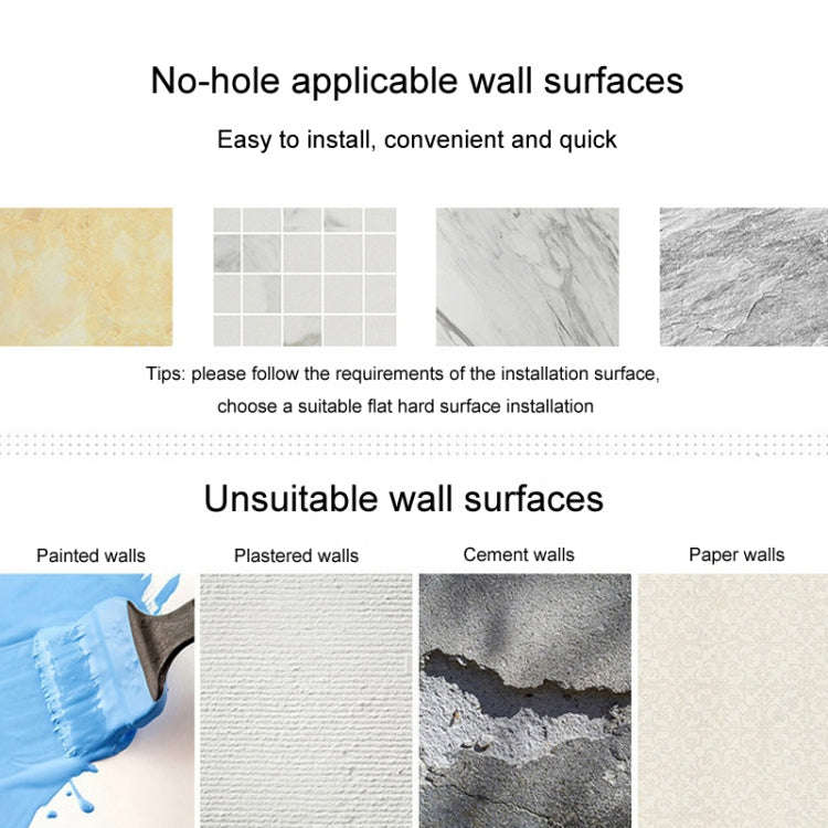 Wall Mounted Hair Dryer Holder Hole-Free Bathroom Space Aluminum Multifunctional Shelf, Style: Sm...