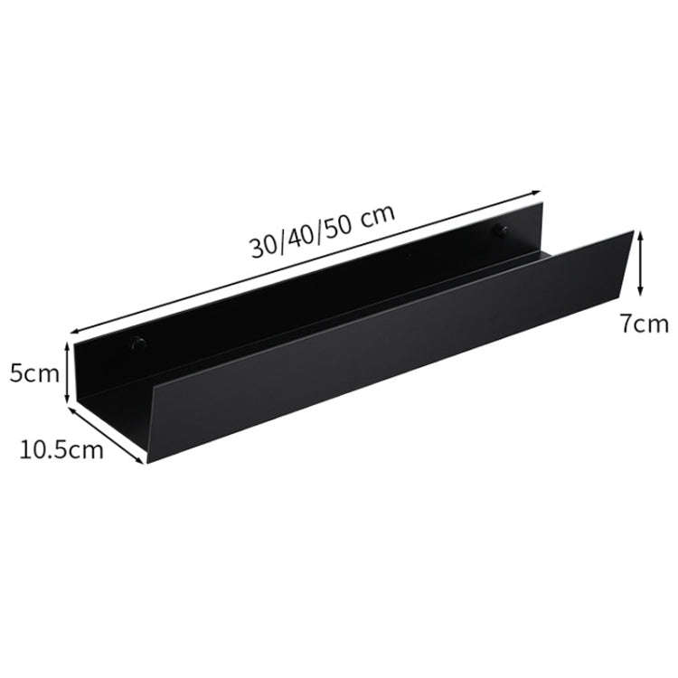 No-Punch Bathroom Shelf Washstand Convenient Storage Rack, Specification: 50cm Black Paint
