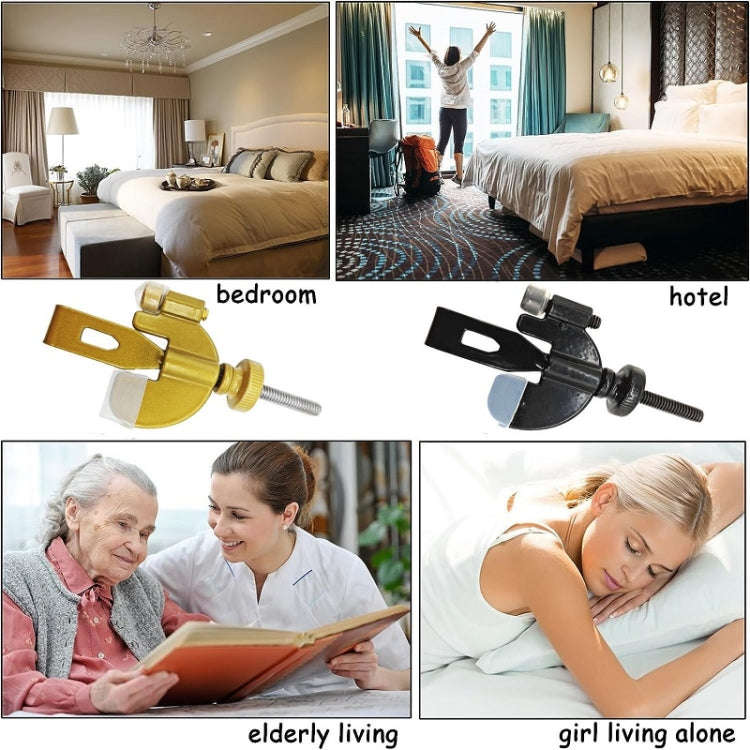 Household Anti-Theft Door Stopper Portable Anti-Pervert Device, Color: Adjustable Gold With Cover