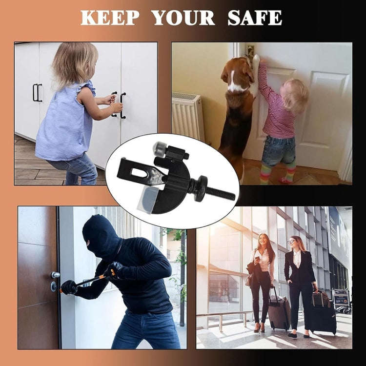 Household Anti-Theft Door Stopper Portable Anti-Pervert Device, Color: Adjustable Gold With Cover