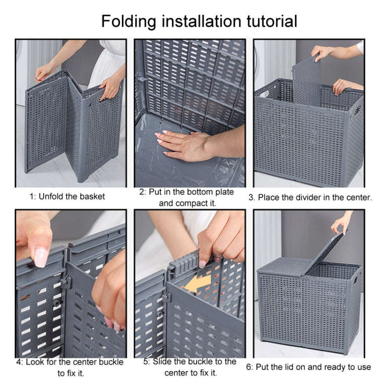 Foldable Dirty Clothes Basket Wall Mounted Bathroom Dirty Clothes Storage Frame Plastic Laundry B...