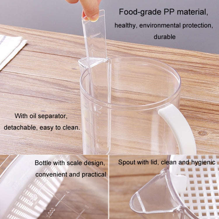 1500ml Kitchen Grease Trap Soup Kettle With Strainer Grease Separator Kettle Filter Cup